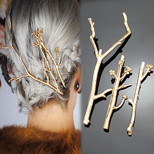 Rechicgu Gold Plated Chic 3Pcs Christmas Tree Branch Hair Pin Headband Dress Snap Barrette Clip Fasci #TOP3