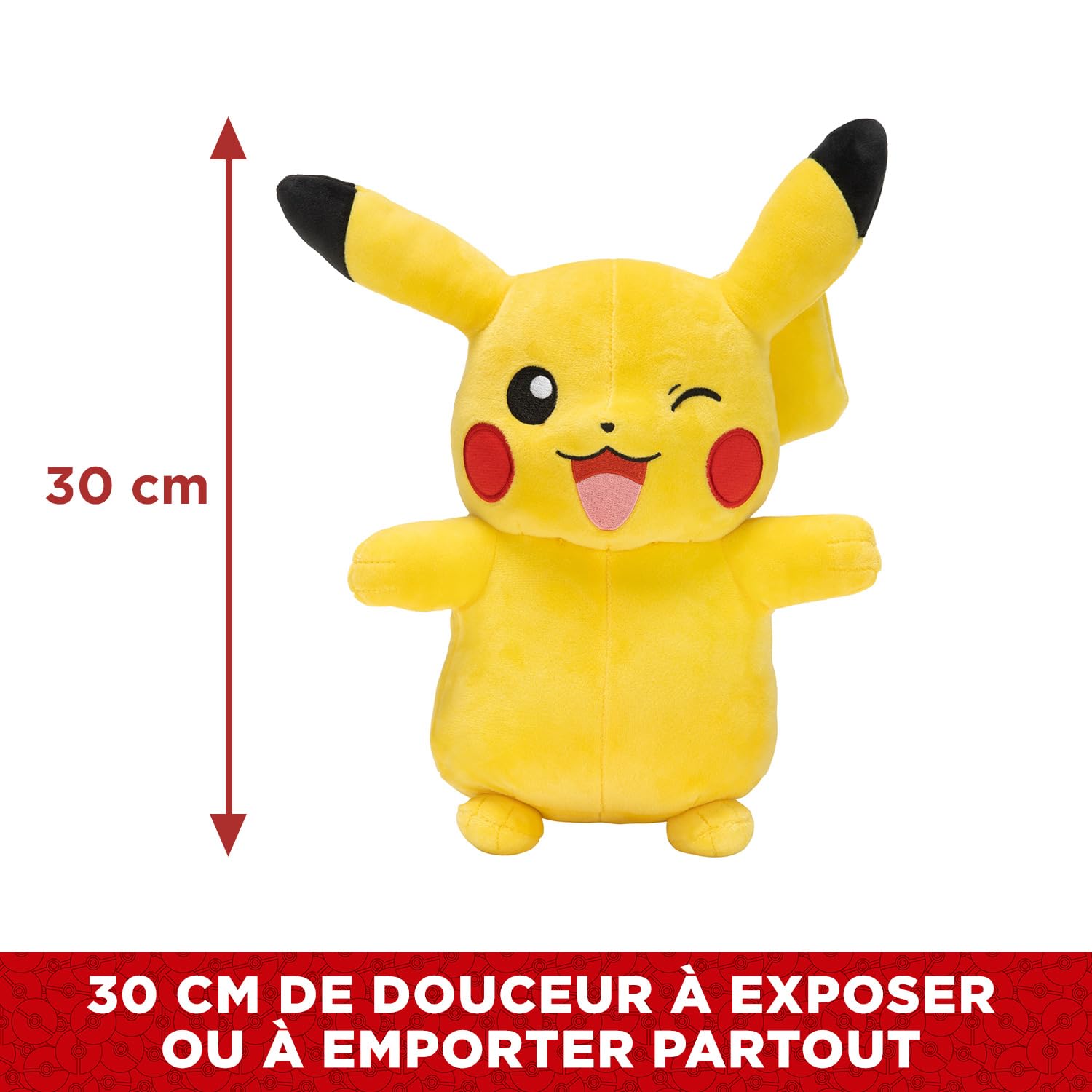 BANDAI - Pokémon - Peluche Pikachu 30 cm Toute Douce - Pokémon Pikachu Licence Officielle - Idée Cadeau Peluche Enfants Ados ou Adultes - Jouet Enfant 2 Ans et + - PKW97730