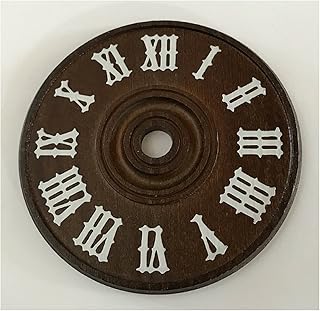 Galapagoz Cuckoo Clock Dial Wood Brown with White Roman Numerals Diameter 4 1/4 inch 110 mm USA