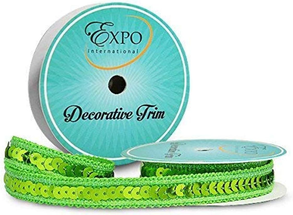 Expo International SIR6168GL Zali Sequin with Sparkle Edge Trim Spool, 3 yd, Gold : Everything Else