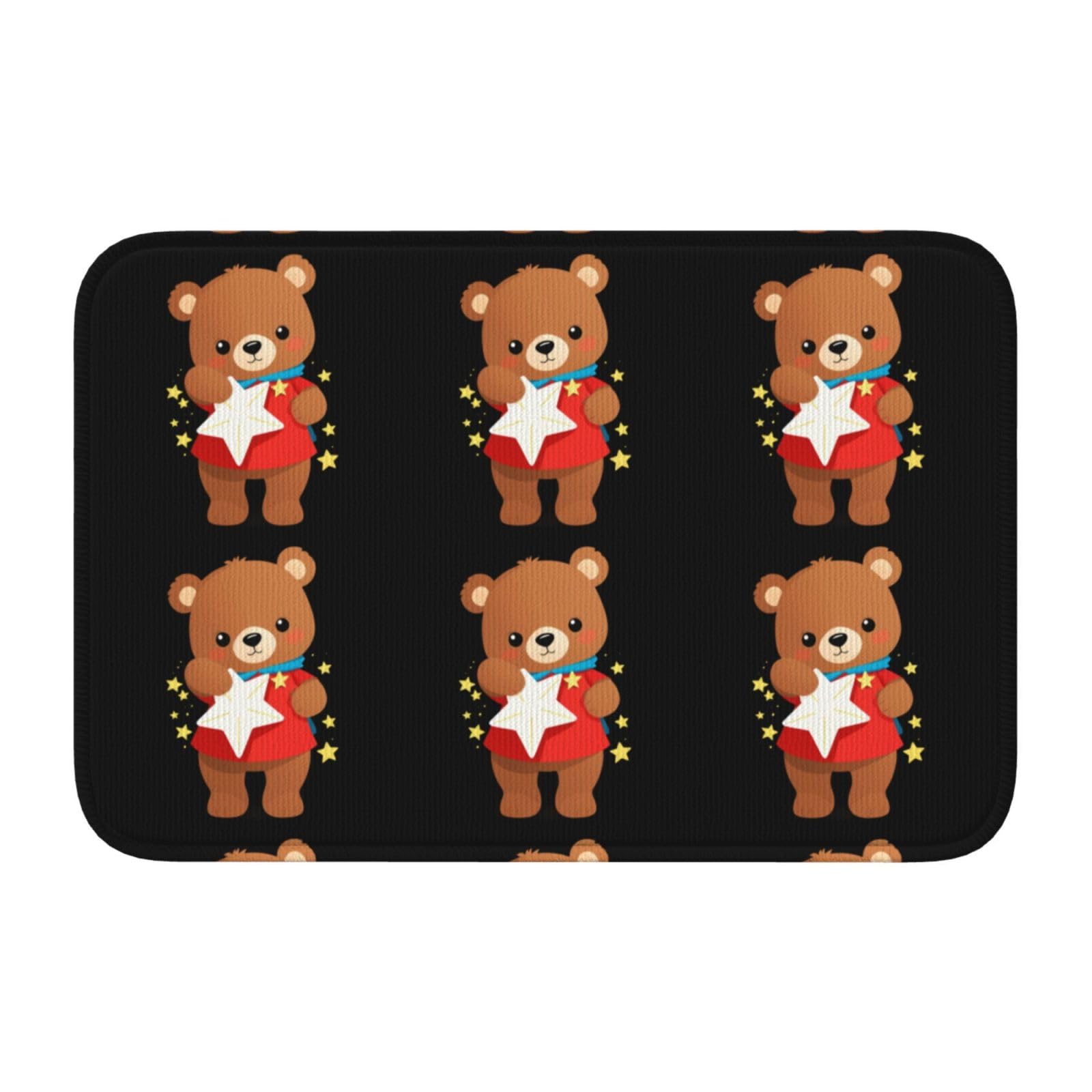 Tapis de sol ourlet anti-goutte et facile à nettoyer motif ours
