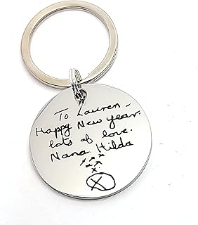 Handwriting memory keyring, Handwriting gift, Actual Handwriting, Engraved Handwriting, Keepsake keyring, Memorial personalised Handwriting