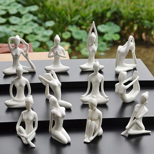 Miniatura 5 de Estatuas de cerámica para yoga, escultura coleccionable para el hogar, estudio de yoga, sala de meditación, decoración artística