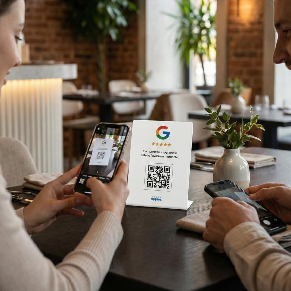 Genérico OPINAS Soporte QR Reseñas Google + App con IA para Responder Reseñas - Stand Reseñas - Cartel Opiniones Google