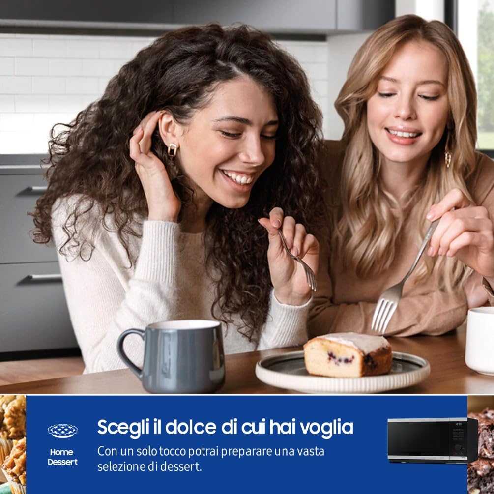 Samsung Forno a Microonde Cottura Essenziale MS23DG4504ATE, Home Dessert, Quick Defrost, Capacità: 23L, Colore: Nero, LxAxP: 48,9 x 27,5 x 37,7