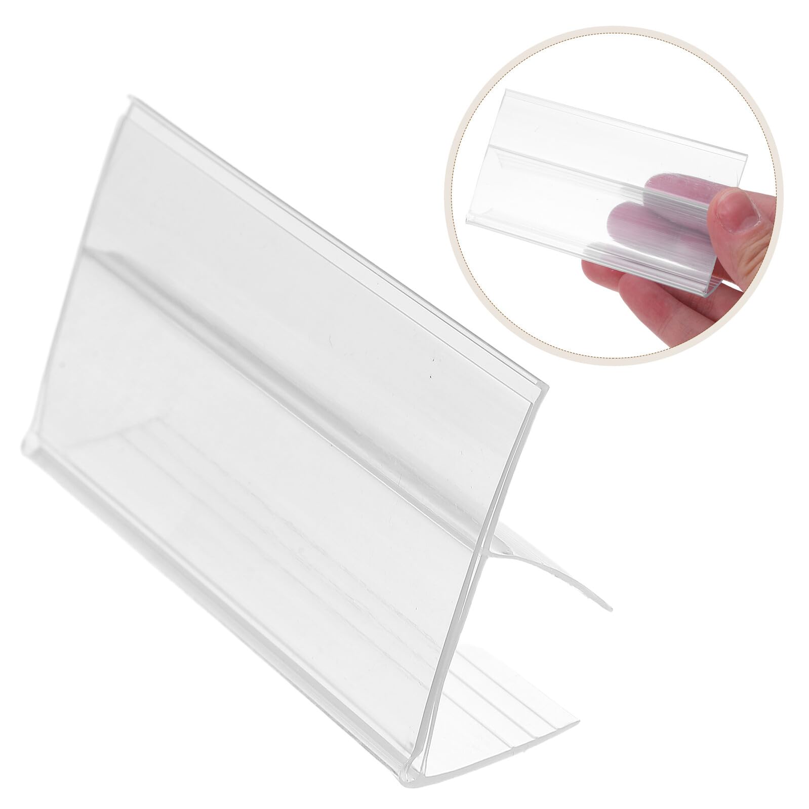 100pcs Porte-étiquettes de Prix en Pvc Clip Adaptable pour Affichage Sécurisé en Magasin et Bibliothèque, Gestion de L'information