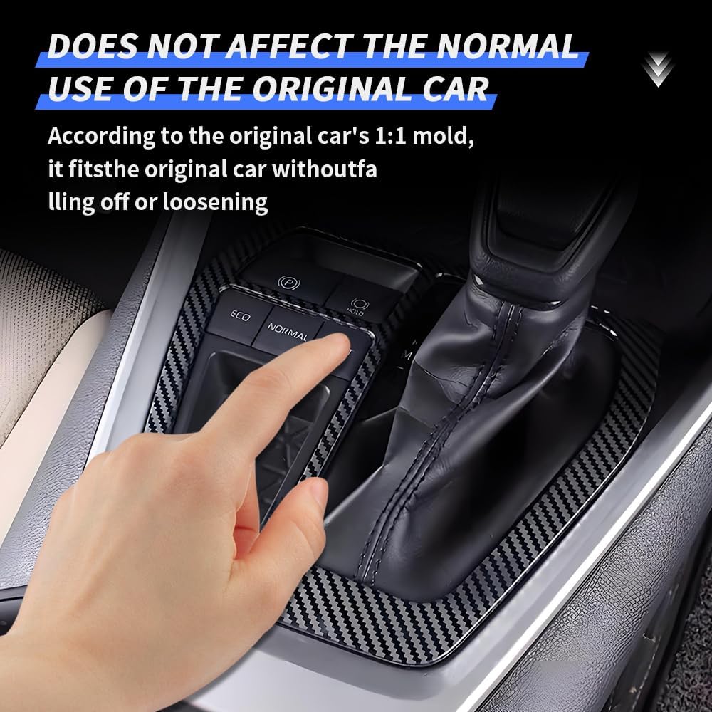 Car Central Control Gear Shift Panel Trim Cover for Toyota RAV4 2019 2020 2021 2022 2023 2024 2025 Auto Interior Decorations Accessories Center Console Protection Frame Carbon Fiber Style Kit