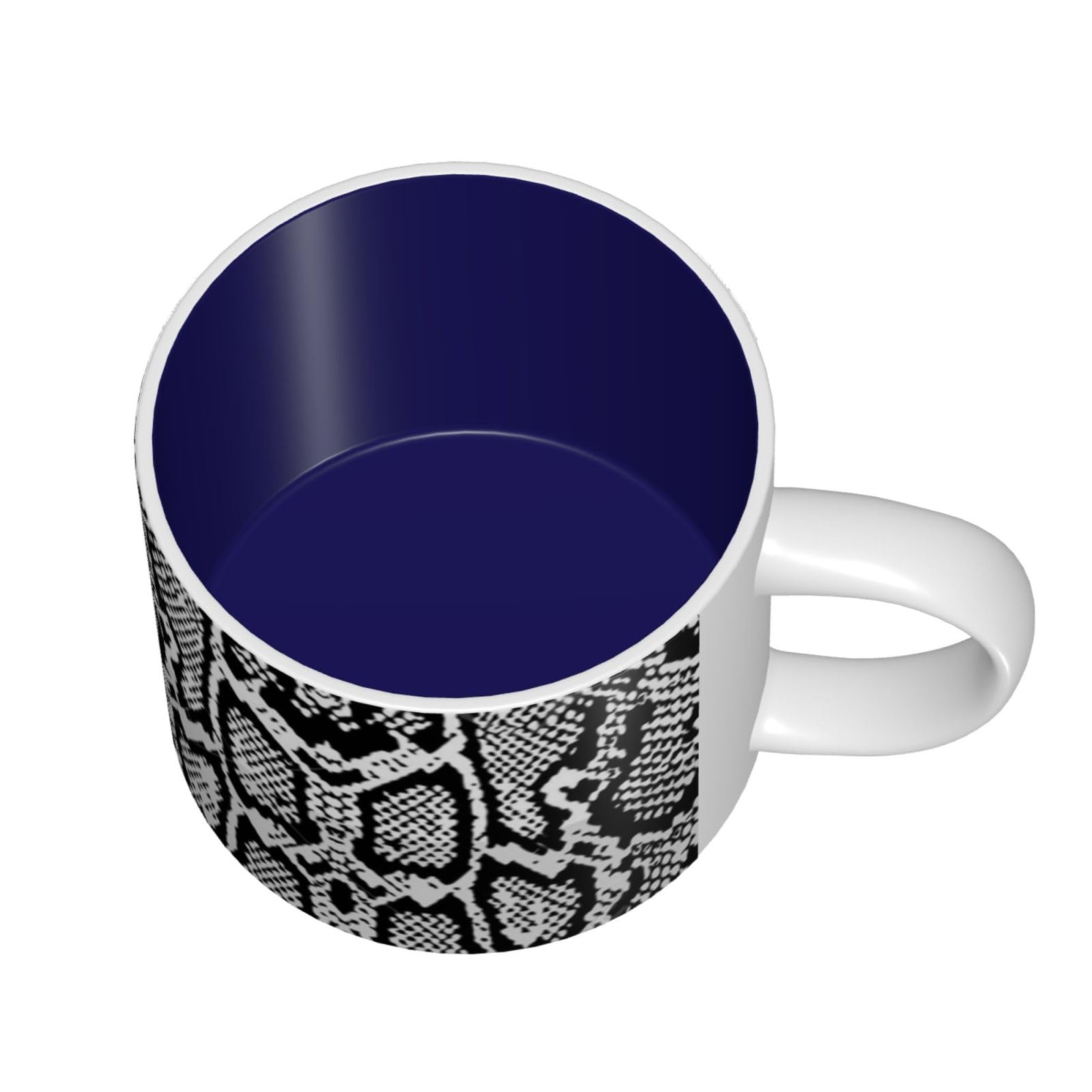 Czarno-biała skóra węża drukowane kubki ceramiczne o dużej pojemności kubek do kawy