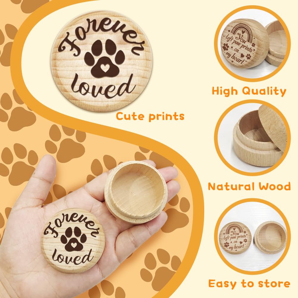 Andenkenbox für Tierhaare, Walnuss Holz Haustier Fell Keepsake Memorial Box Geschenk für den Verlust von Hund Katze, Haustier Urnen für Asche, Weihnachten Haustier Sympathie Erinnerung Geschenk