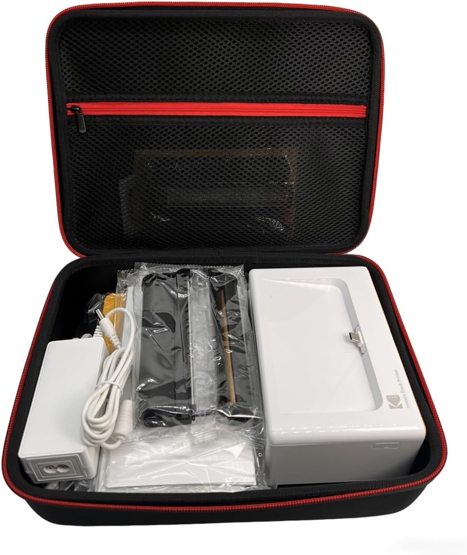Premium-Quality Hard Carrying Case for Kodak Dock Plus 4PASS 4x6” Portable Instant Photo Printer Travel Storage Bag Protective Semi-Waterproof Shockproof Anti-Scratches Durable EVA+Oxford Cloth Case