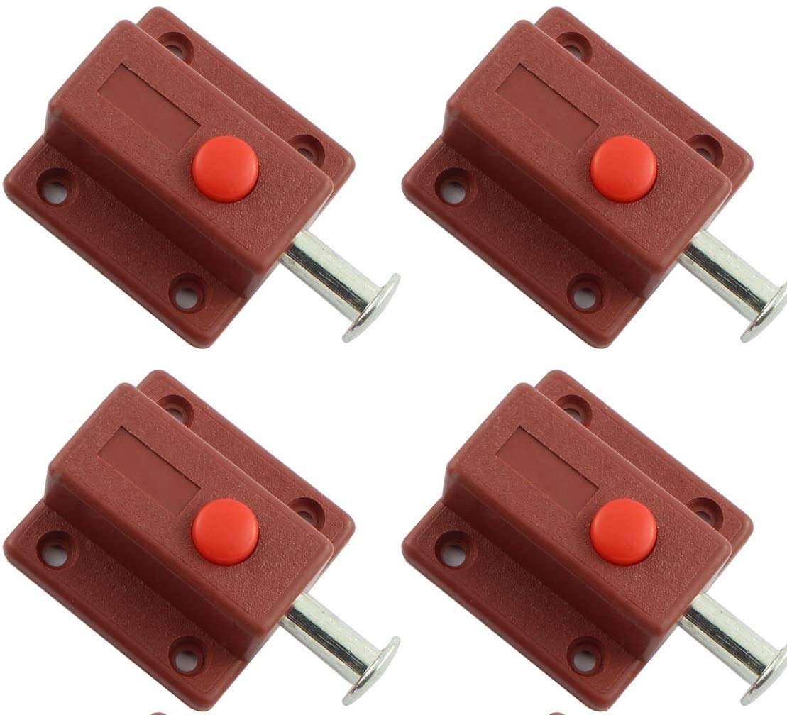 JVM Kitchen Cabinet Door Push to Open Plastic Metal Latch Bolt Lock (Brown) - Pack of 4Pcs (with Out Screws) (B08V16H5ZT) Amazon Price History, Amazon Price Tracker