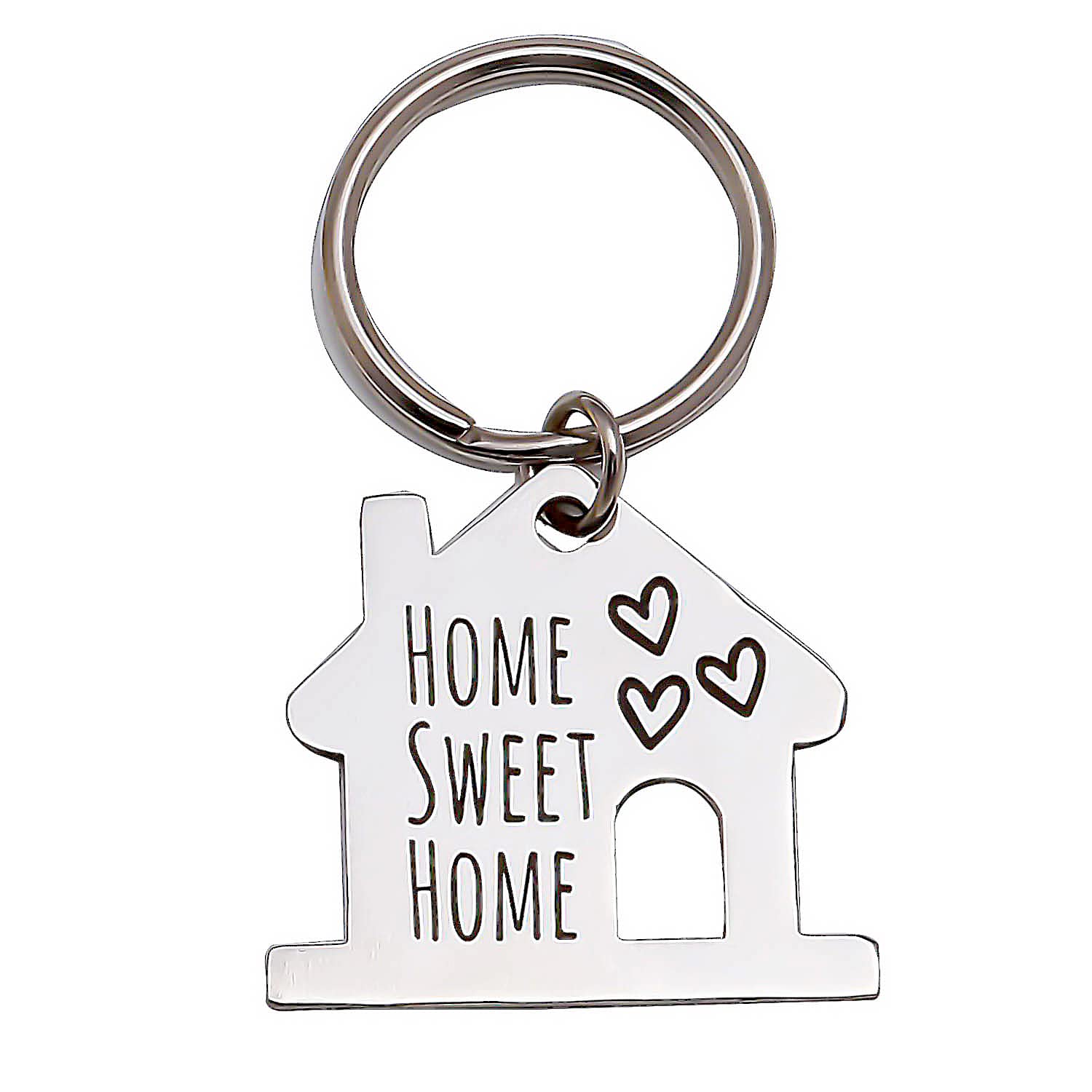 LuigiCustomized Double Sided Home Sweet Home Keychain,House Shaped,New Home Gift,Housewarming Present,Gift for Boyfriend and Girlfriend,Valentines Day Gift