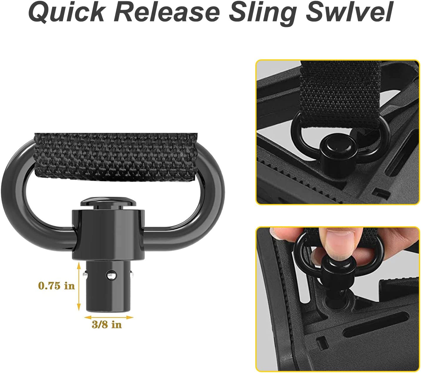 Rifle Sling 2 Point Sling Quick Adjust with QD Sling Swivels, 2 PCS QD Sling Mount for Mlok : Sports & Outdoors