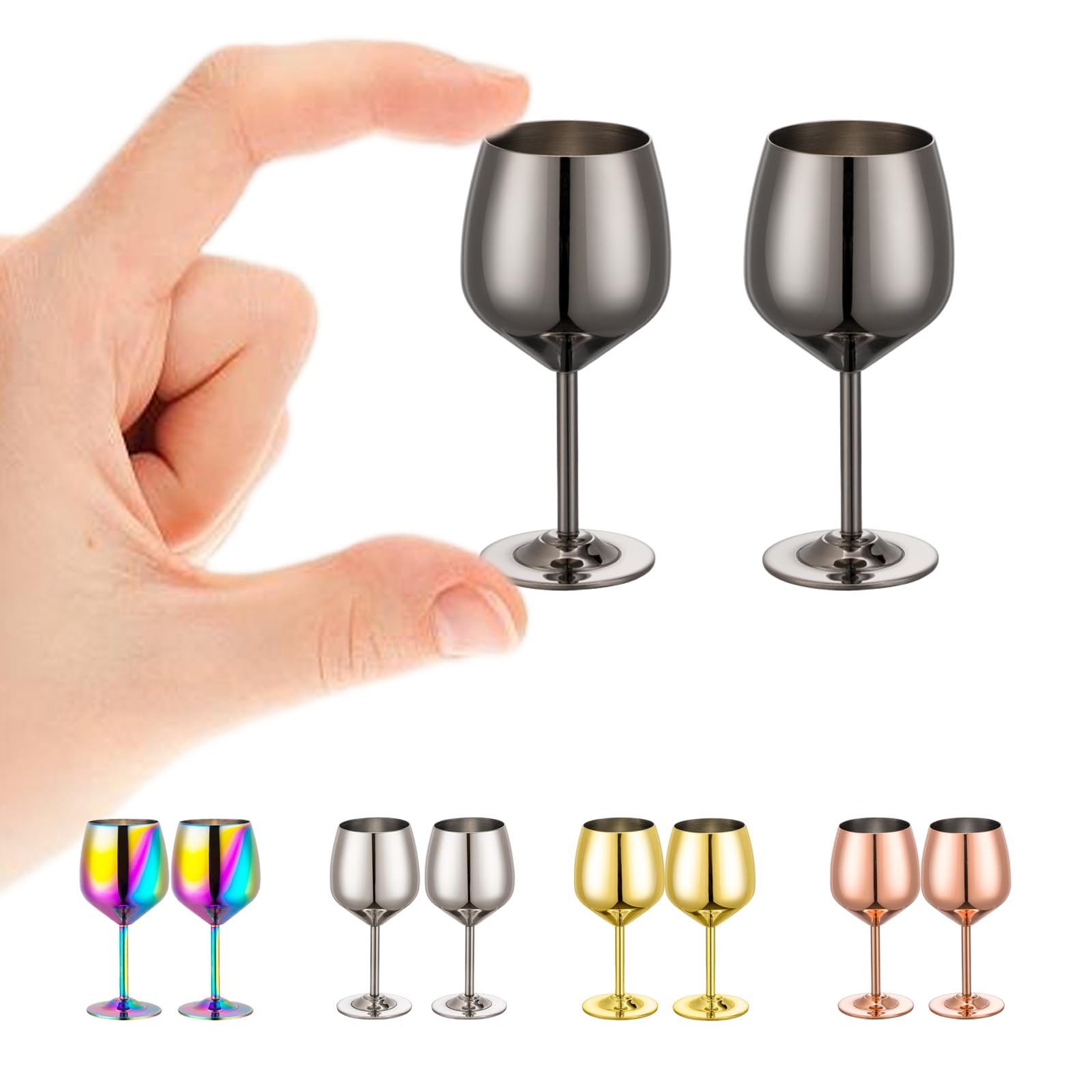UNISWEET 2 oz Shot Glasses, Stainless Steel Shot Glasses, Mini Wine Glass Perfect for Tasting Brandy,Suitable for family dinner party, party supplies,