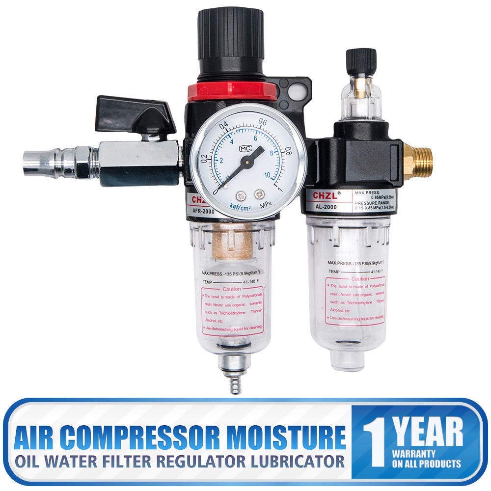Régulateur de filtre à air BSP 6,35 mm - Compresseur HugeAuto - Filtre à air - Siphon à eau - Outils pneumatiques - Lubrificateur d'huile - Type 2