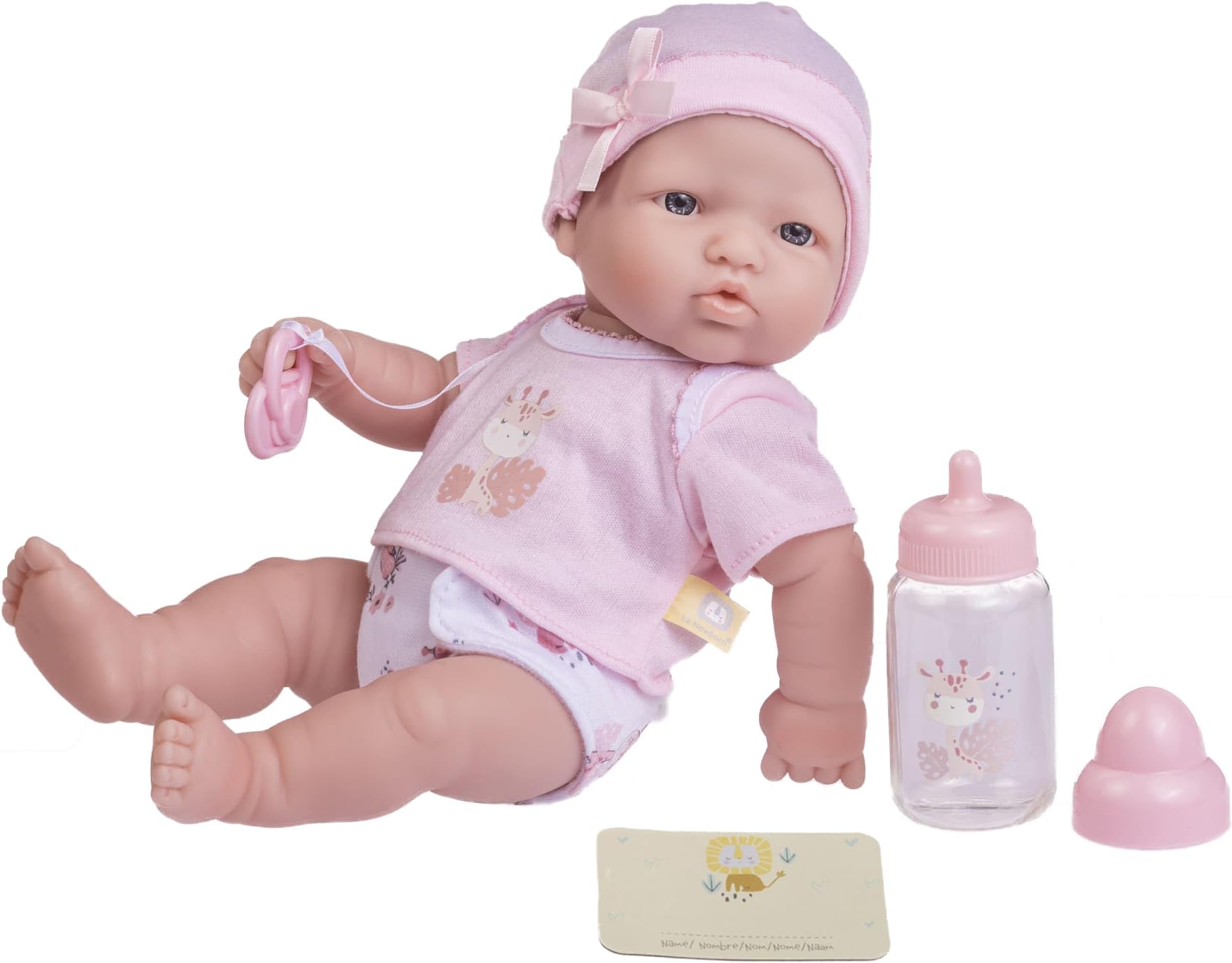 La Newborn Newborn Baby Doll 30 cm, Soft Vinyl, Includes 6 Accessories, Pink, Ideal for Playing, Designed in Spain by Berenguer, 2 years