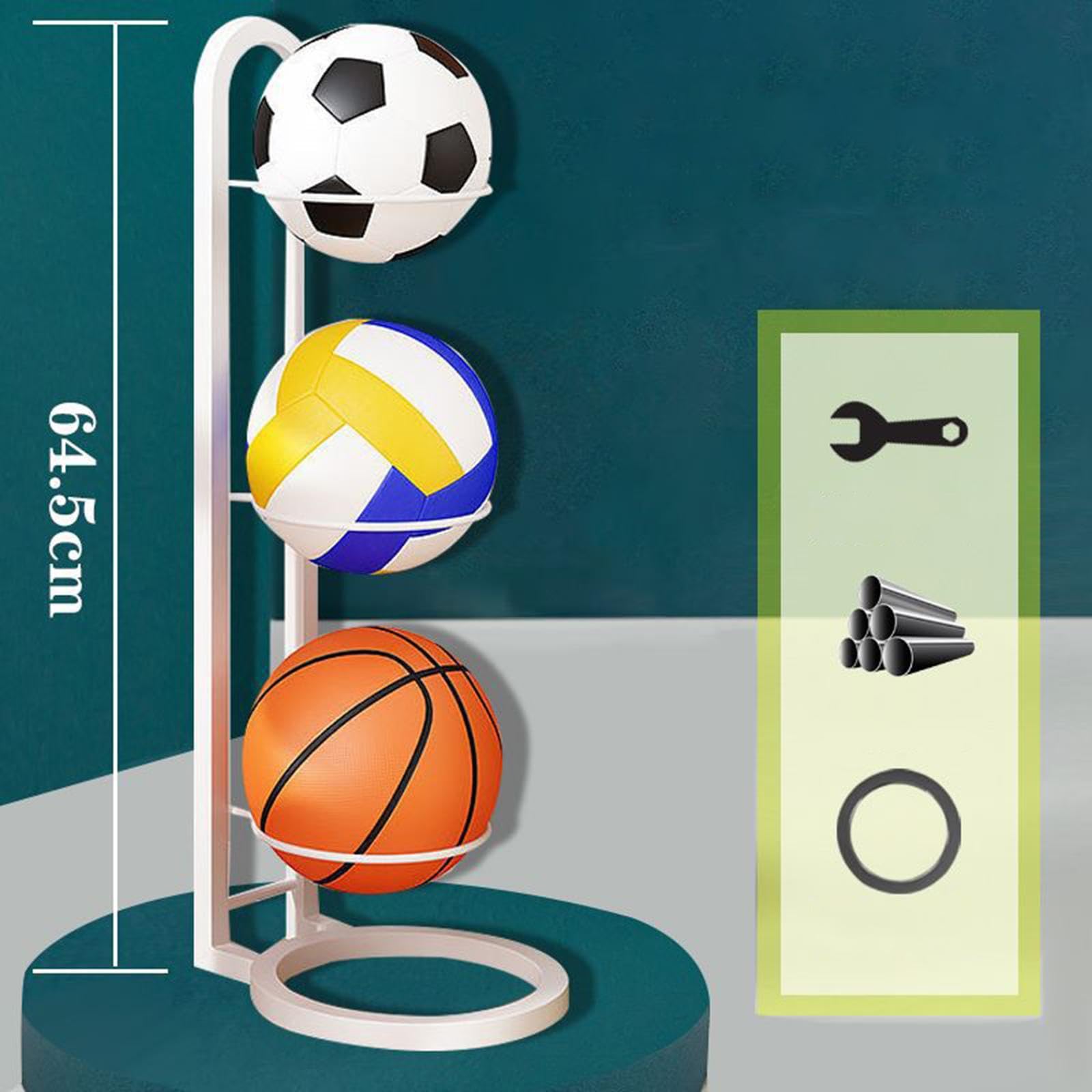 Estante de Almacenamiento de Pelotas de Baloncesto, Soporte Vertical para Voleibol