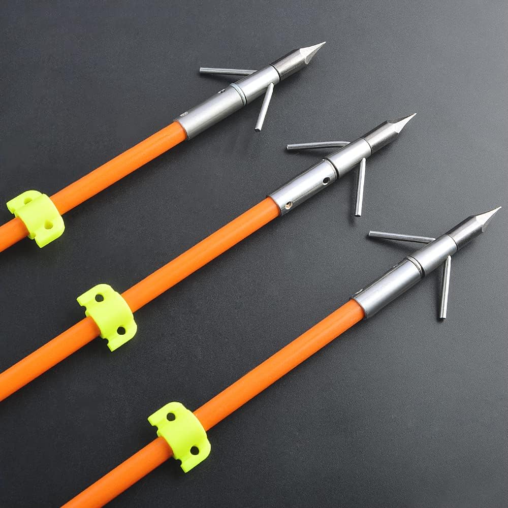 AMEYXGS Bowfishing Arrows Kit with Reel 40m Fishing Rope Fiberglass Bow Fishing Arrows with Safety Slides for Compound Bow recurve Fishing Hunting