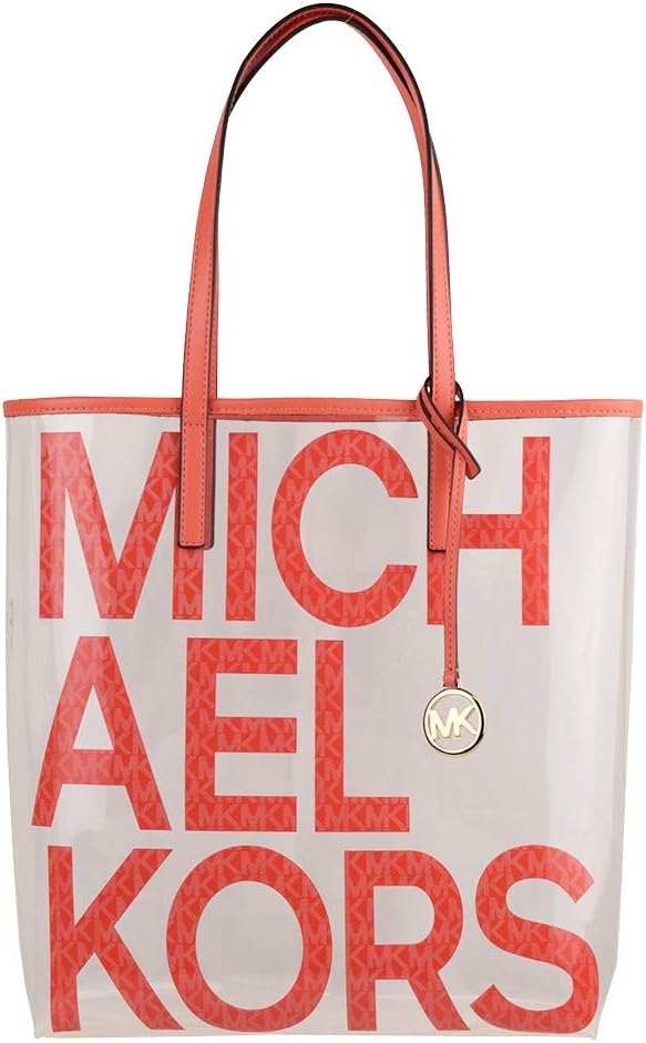 白木/黒塗り 美品・マイケルコース・レインボー クリアトートバッグ