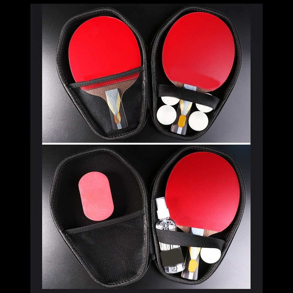 Estuche para raqueta de tenis de mesa, bolsa de paleta de pong, cubierta rígida de EVA, caja de almacenamiento de doble bate, soporte portátil para raquetas, funda deportiva a prueba de