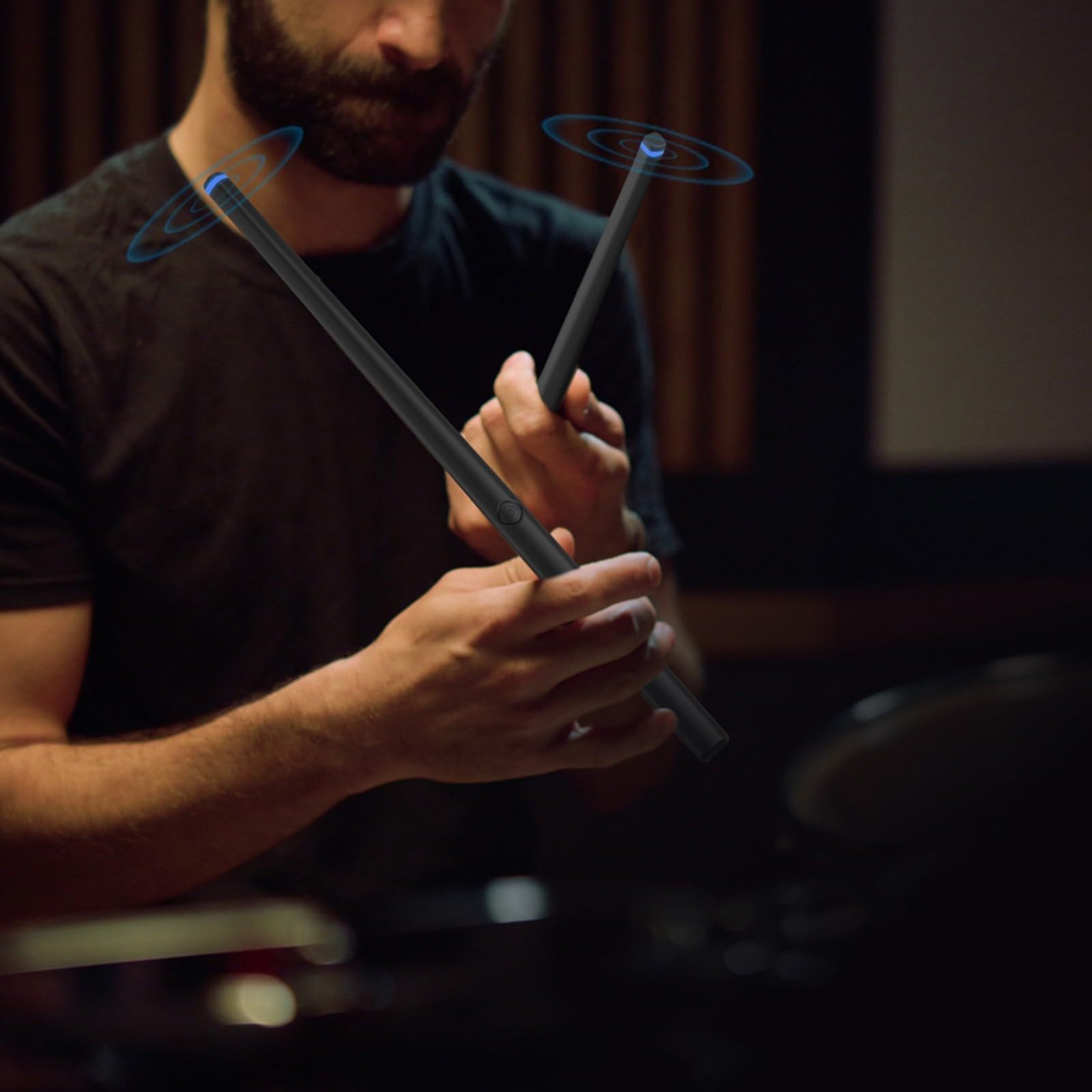 Virtuelles Air Drum Set mit Basspedal, Tragbare Elektronische Trommeln, Silent Digital Rock Beat Rhythm Kit Home und Outdoor