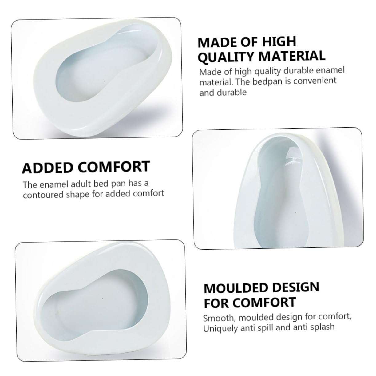 NOLITOY Bacinilla Portátil para Pacientes Encamados Diseño Ergonómico con Asiento Amplio y Cómodo Fácil Limpieza para Cuidado Domiciliario de Adultos Mayores y Personas con Movilidad