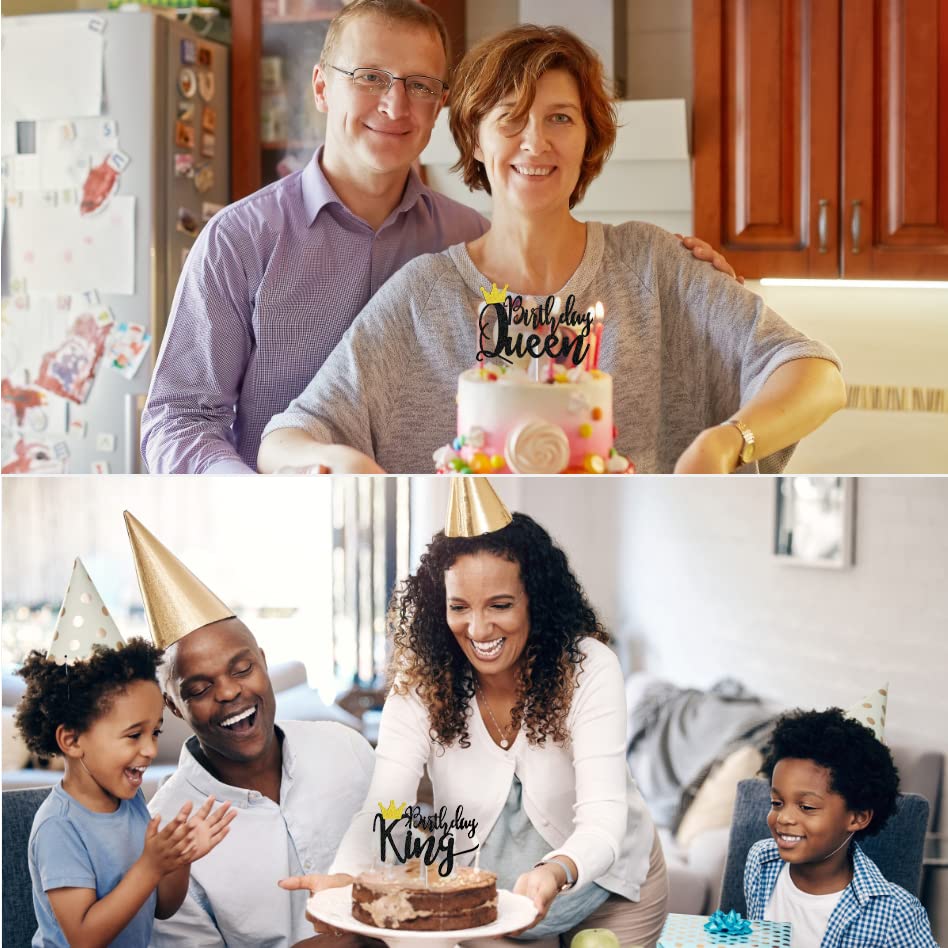 King Of Rock Birthday Cake Topper - Silver Glitter Decor For Queen Theme Parties