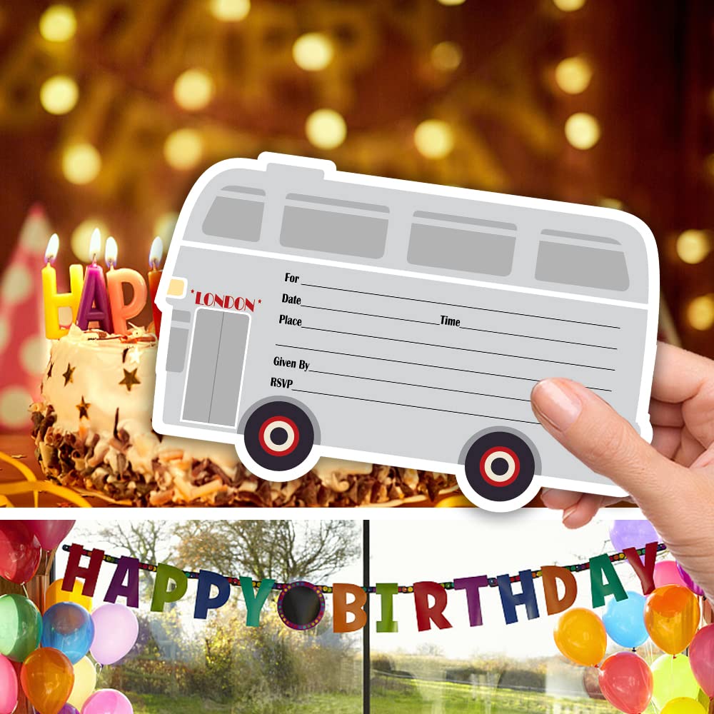 FujLoy Happy Camper Einladungskarten – 20 Stück Mit Umschlägen, 10,2x15,2 Cm, Camper-Party & Geburtstag