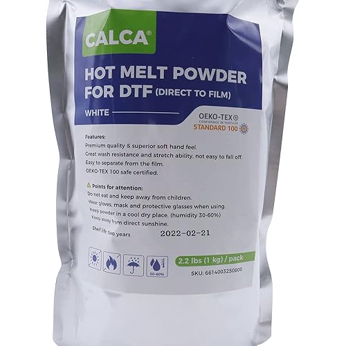 Miniatura 5 de CALCA Direct to Film DTF Polvo de transferencia DTF, polvo de transferencia digital, adhesivo termofusible DTG para impresoras DTF y DTG (44 libras,