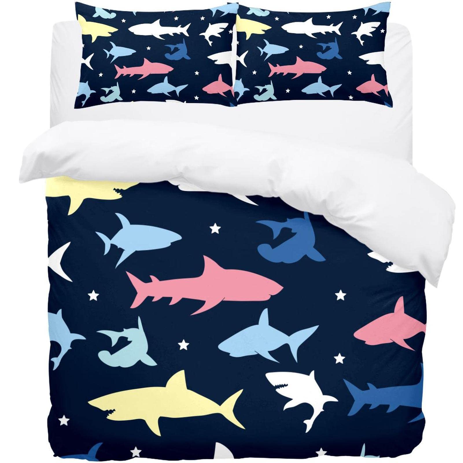 Parure de lit requin coloré pour transformer la chambre en océan