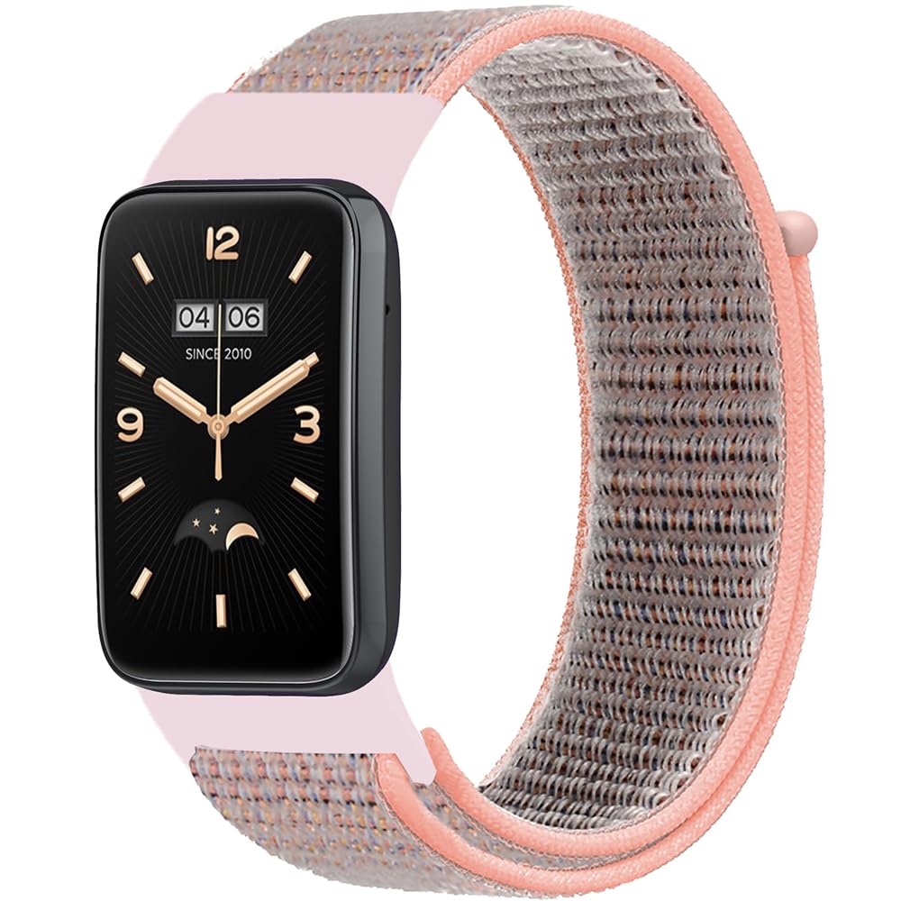 FYISWHO Nylon Armbänder für Xiaomi Smart Band 7 Pro,Sport Armband Uhrenarmband,Ersatzarmband für Xiaomi Smart Band 7 Pro (Pinkk)