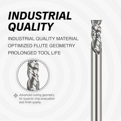 Miniatura 4 de Broca de compresión en espiral de compresión de 14 pulgadas, fresadora de extremo CNC recta de carburo sólido para madera, 14 de diámetro x 58 CL x