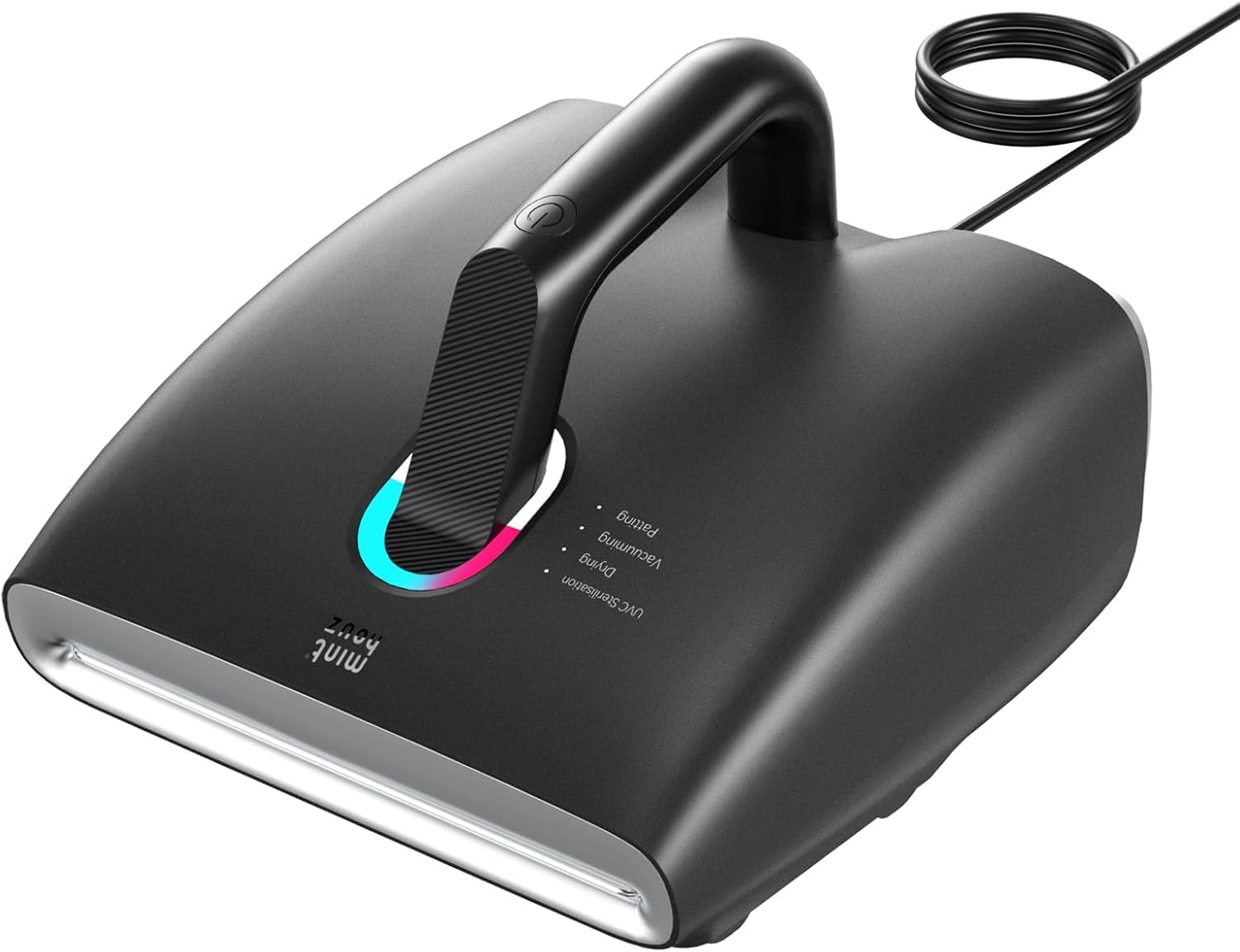 Minthouz Aspiratore per materassi con luce UV e vibrazione,15KPa Filtro Riscaldamento aspirapolvere antiacari,indicatore LED, rilevamento intelligente della polvere