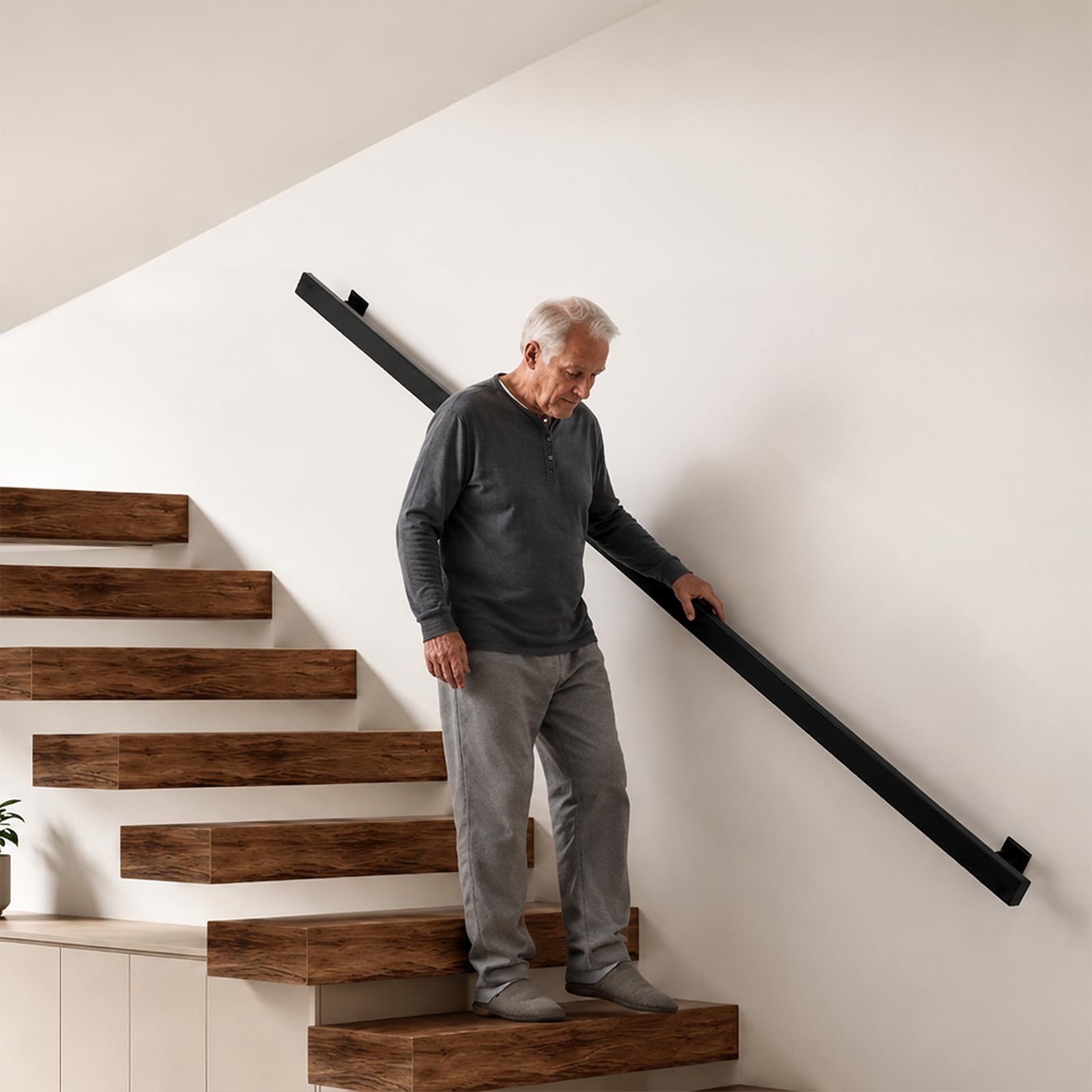 60cm Schwarz Handlauf,Treppenhandläufe Eisen