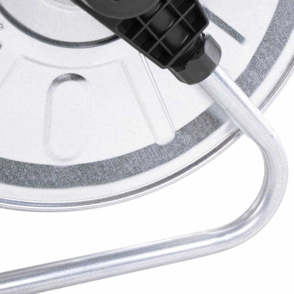 Avvolgitubo da parete per tubo da giardino da 50 m da 1/2", supporto orientabile in acciaio zincato, irrigazione da giardino salvaspazio, argento