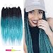 Box Braids Crochet Hair Extensions 120g 20Roots/pcs Kanekalon Three Tone Ombre Braiding Hair Synthetic Crochet Jumbo Box Braids (18 inch 3 pcs, 1b/green/light green)
