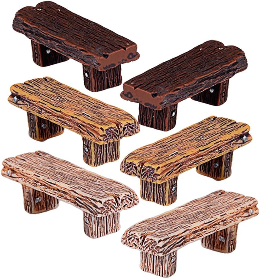 18 Pcs Resin DIY Stools Crafts Moss Succulent Micro Landscape Stools Adornments Garden Miniatures Furniture Prop