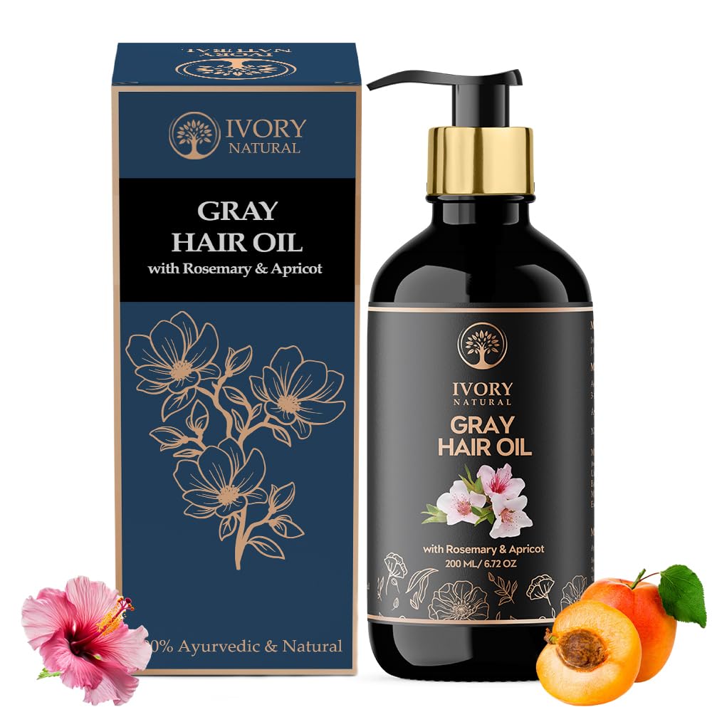 Ivory Natural Oil for Greys (200 Ml) - Helps Stop Greying & Brings Back Natural Black Hair | With all 100% Natural Ingredients including Apricot, Moroccan Argan, Jojoba & Black Seed-image-12
