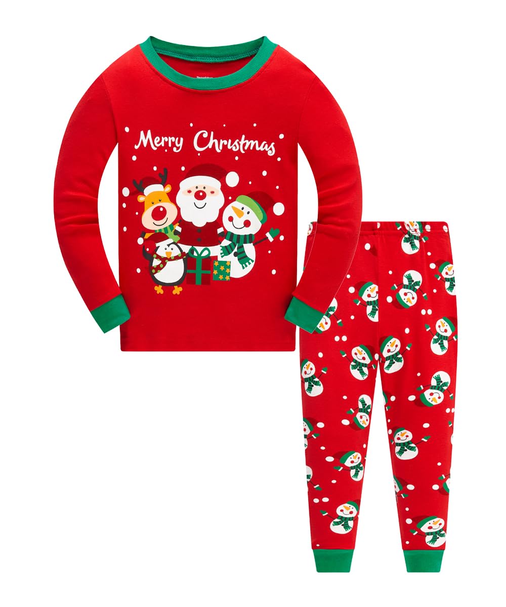 Akyzic Boy Christmas Pyjama Sets Boys Pyjamas Christmas PJs for Kids Toddler Clothes Sleepwear Long Sleeve PJs 2 Piece Outfits Xmas Gift