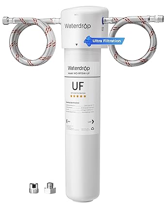 Waterdrop 15UAW-UF 0.01 m Ultra Filtration Under Sink Water Filter System, 2 Years, Reduces Lead, Chlorine, Bad Taste & Odor, Connects Directly to Your Faucet