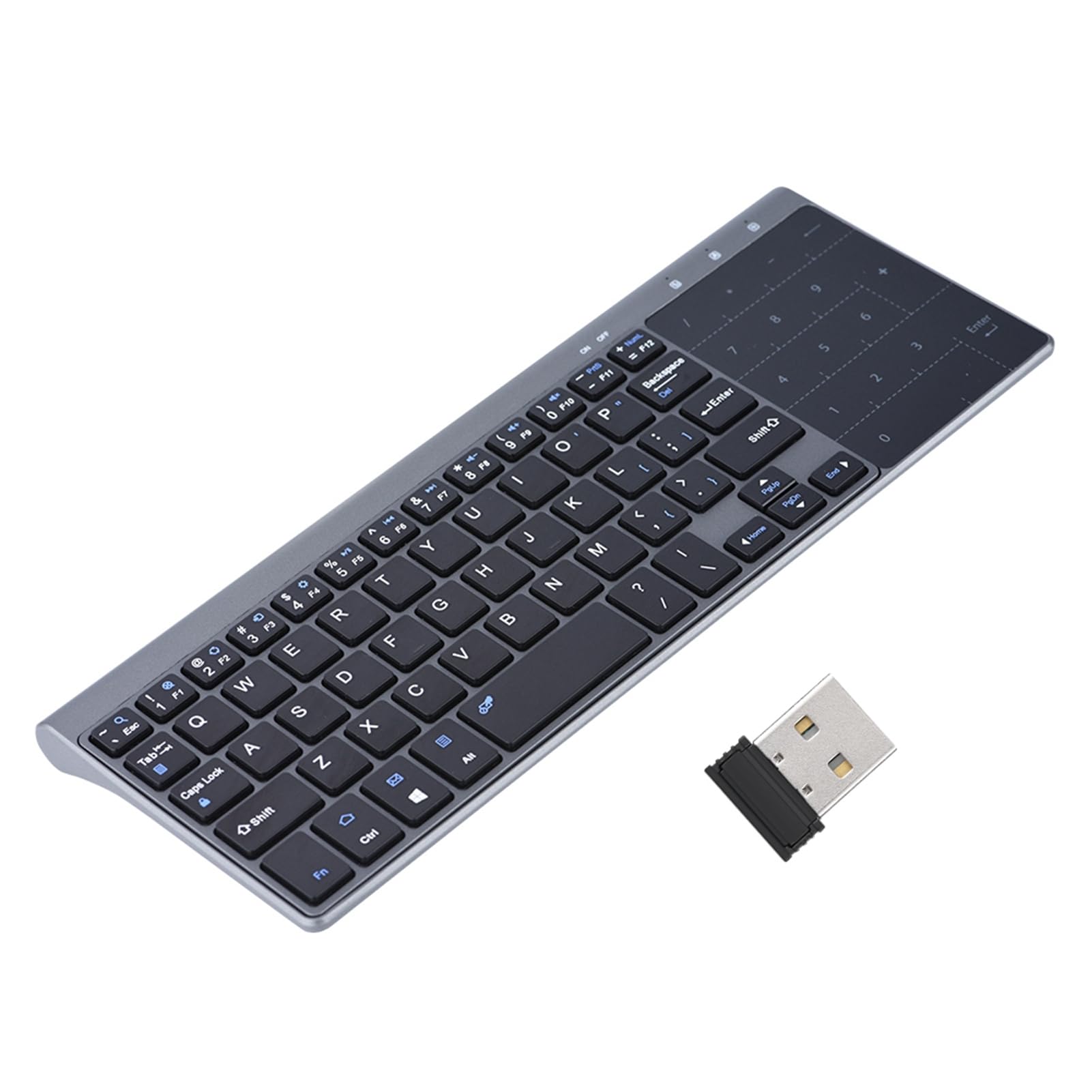 Teclado inalámbrico de 2.4GHz, Teclado inalámbrico portátil con Almohadilla táctil Sensible Compatible con/Android/iOS