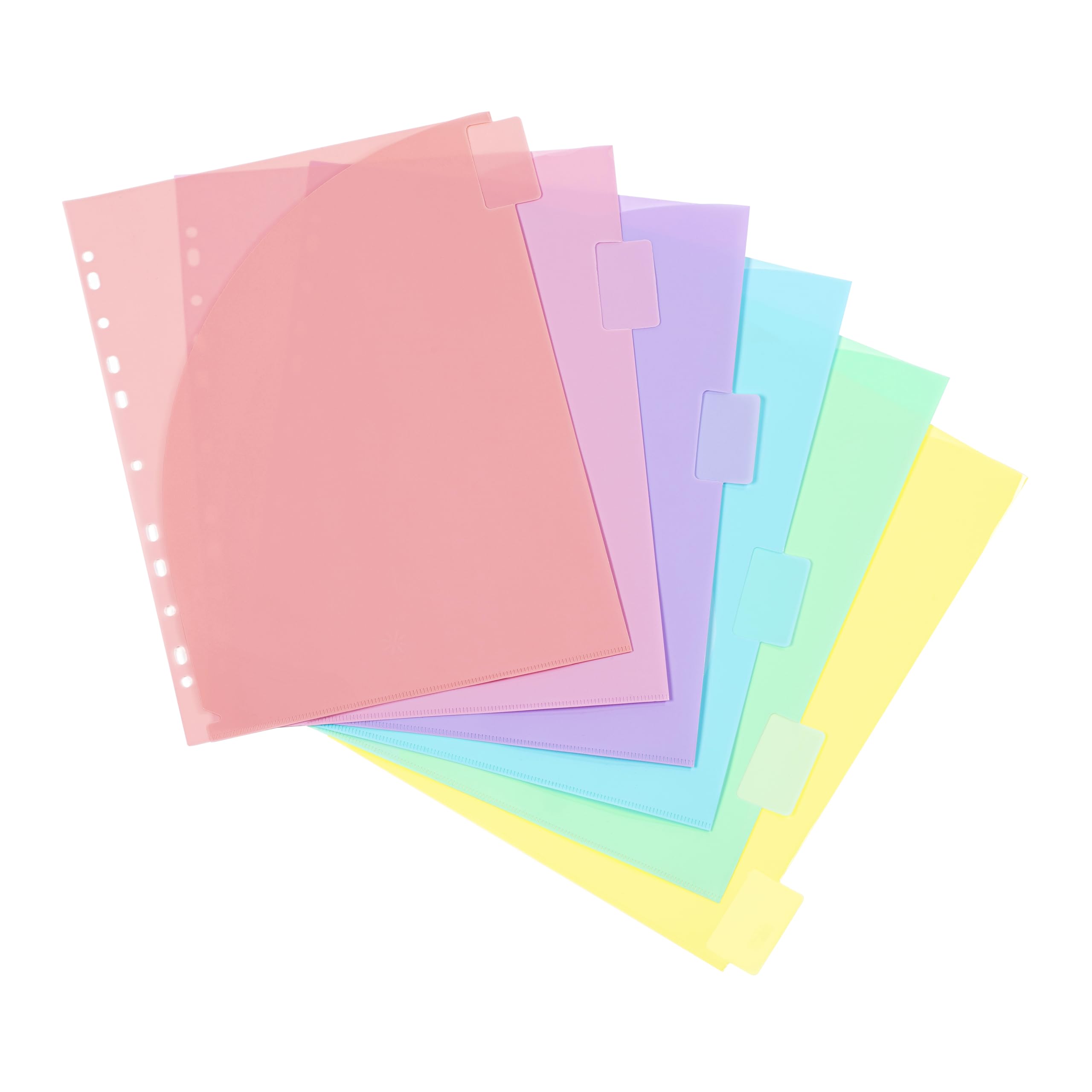 Viquel - Set of 6 dividers Rainbow Pastel - 6 A4 Maxi dividers with Identification tab - Assorted Pastel Colours