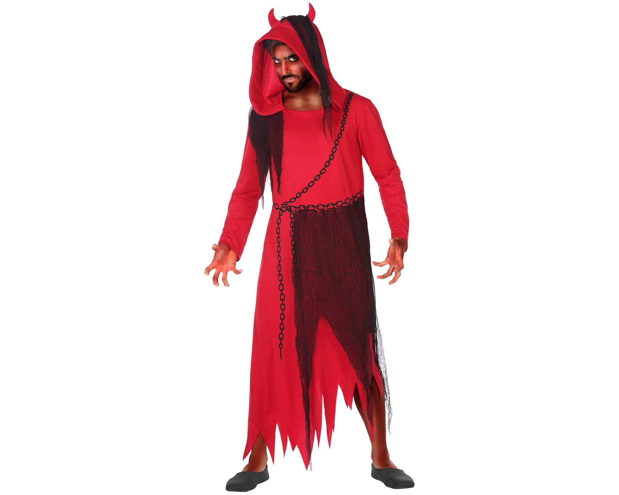 Atosa 55438 Costume Demon Man M-L Red-Halloween, Men