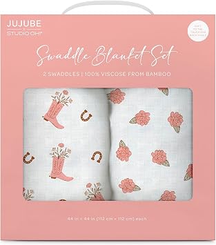 JuJuBe New x Studio Oh! Swaddle Blanket Set, Receiving Baby Blankets, Neutral Swaddles for Girl or Boy Newborn Babies, Comfy and Soft Swaddling Wraps, Nursery Essentials