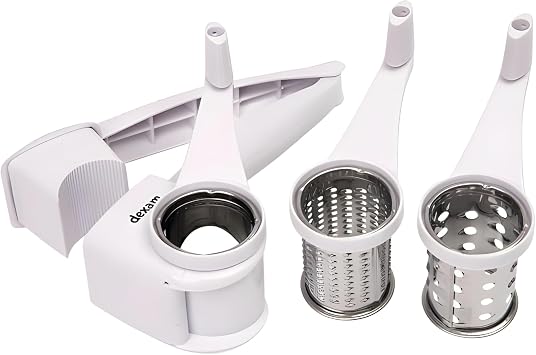 Dexam Cheese Grater Rotary   Stainless Steel Rotary Grater with Handle, Multi-Purpose, Easy to Clean, Dishwasher Safe