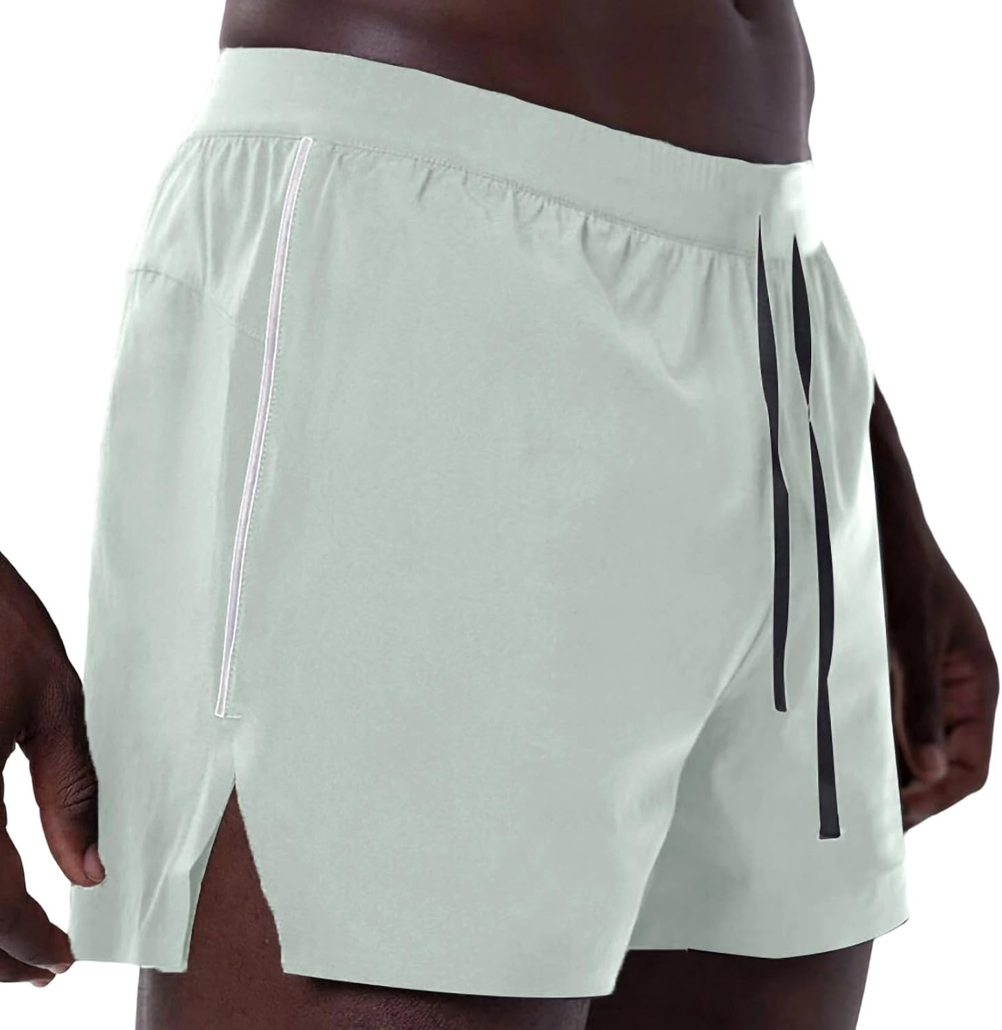 Men's Athletic Shorts Lightweight Quick Dry Stretch Casual Gym Running Shorts Side Split Loose Drawstring Short