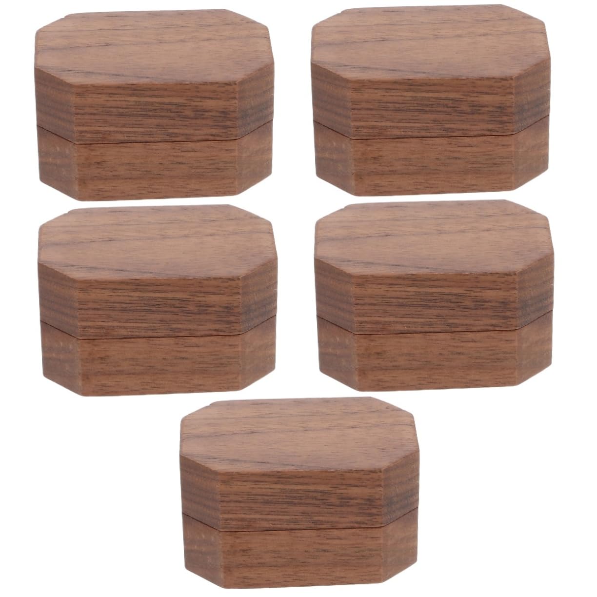 LIFKOME 5pièces Boîte à Bijoux Bois Pour Fiançailles Étui Élégant Pour Anneaux Boucles Oreilles Et Bijoux Rangement Pratique Et Compact Pour Femme
