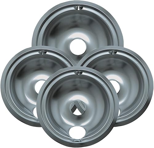 Range Kleen 119204XZ Style B - Juego de 4 cuencos de goteo cromados, 3 pequeños y 1 grande