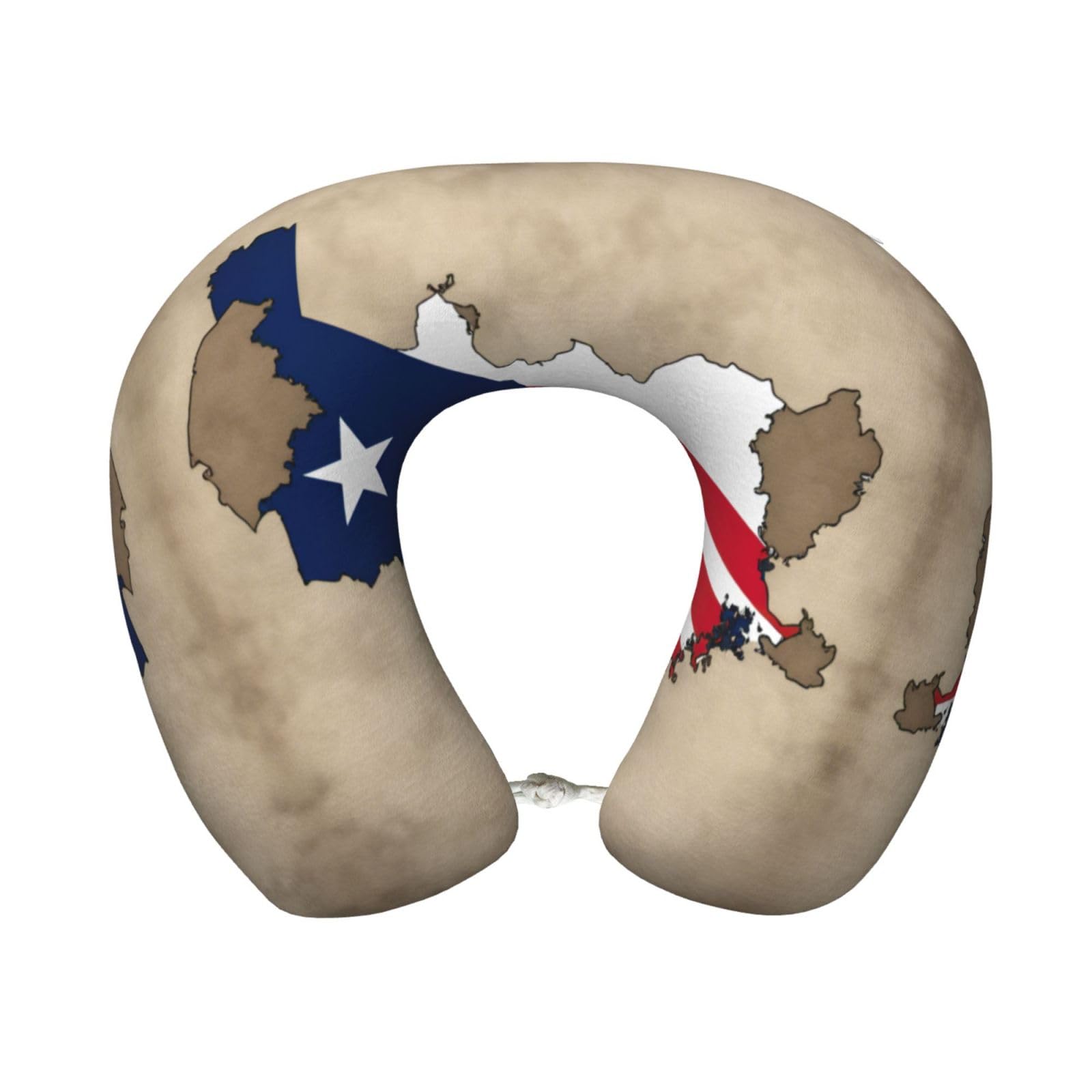 Coussin de voyage en mousse motif Liberia abstrait Map01 pour un sommeil serein partout