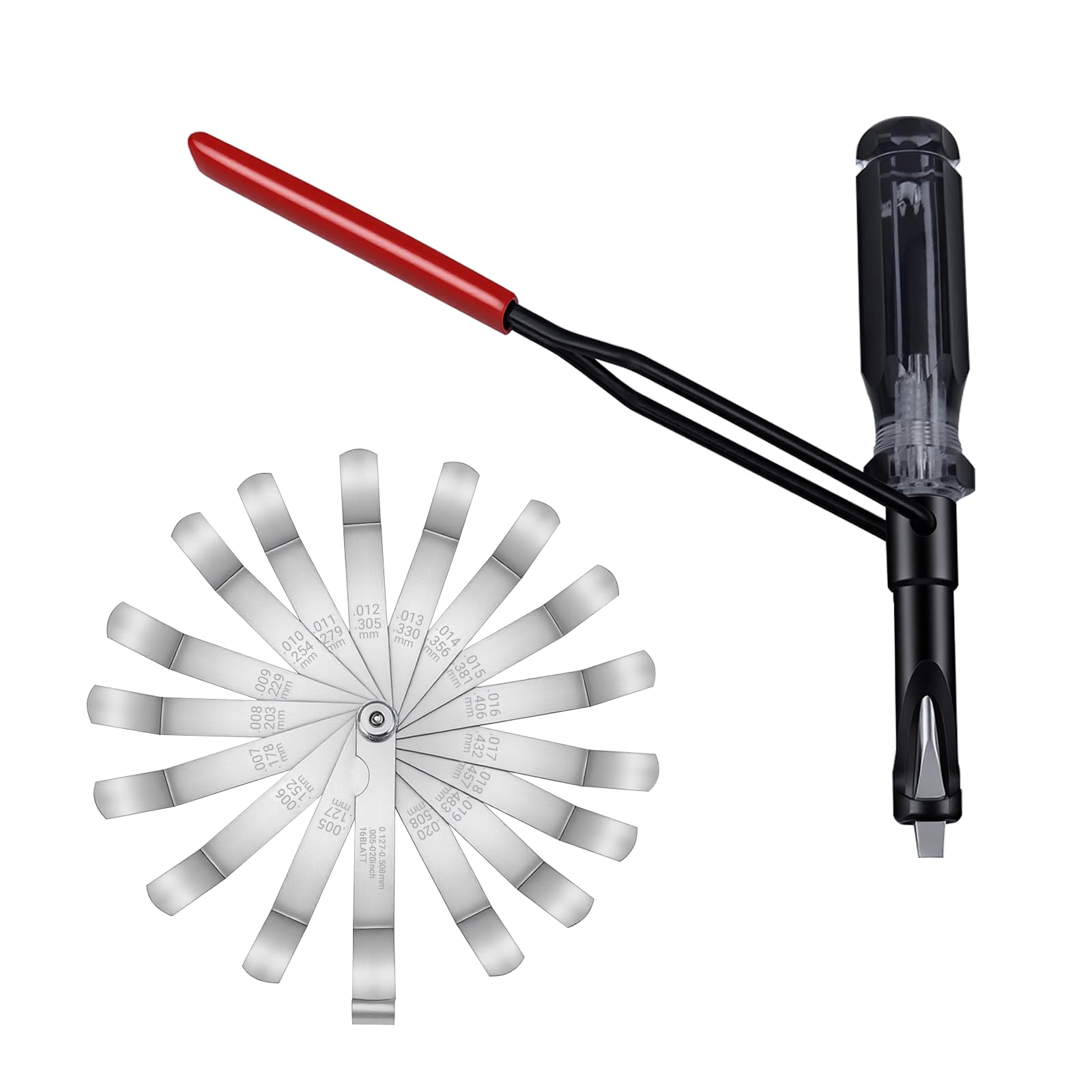 Photo 1 of 10mm Valve Adjustment Tool Jam Nut, with Angled Feeler Gauge, Slotted Valve Grinding Lapping Tool, Jam Nuts with Window Cut Out for Positioning, for Honda Toyota and Other Japanese Auto Vehicle Engine